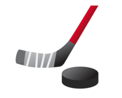 Isolated hockey stick and puck icon, used in the sport of ice hockey png