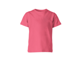 Isolated blank fashion T-shirt coral silk pink colour front mockup template on transparent background png