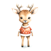 ai généré aquarelle Noël cerf. clipart. ai généré. png