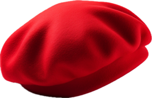 AI generated red french beret png