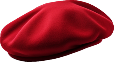 AI generated red french beret png