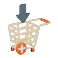 Add to Cart 3D Icon in Modern Design for Online Shopping. 3D render png