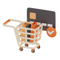 verbeteren uw online boodschappen doen ervaring met betaling Diensten. 3d geven png