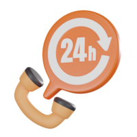 Customer service call center of 24 hour helpline. 3D render png