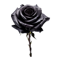 AI generated Black rose isolated on Transparent background png