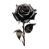 AI generated Black rose isolated on Transparent background png