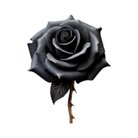 ai generiert schwarz Rose isoliert auf transparent Hintergrund png