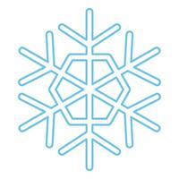 Winter Blue Fluffy Snowflake Thin Stroked Icon vector