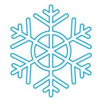 Winter Blue Fluffy Snowflake Thin Stroked Icon vector