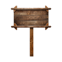 AI generated Wooden Signage Board Isolated on Transparent Background png