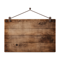 AI generated Wooden Signage Board Isolated on Transparent Background png