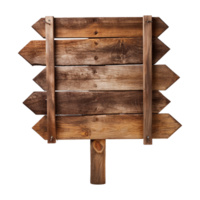 AI generated Wooden Signage Board Isolated on Transparent Background png