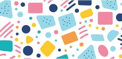 Geometric Pattern With Colorful Shapes on White Background vector