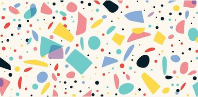 Geometric Pattern With Colorful Shapes on White Background vector