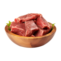 ai gerado peça do fresco carne isolado em branco fundo png