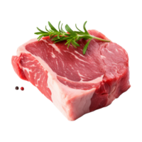 ai gerado peça do fresco carne isolado em branco fundo png