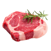 ai généré pièce de Frais Viande isolé sur blanc Contexte png