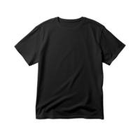 ai généré noir T-shirt isolé sur transparent Contexte png