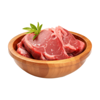 ai généré pièce de Frais Viande isolé sur blanc Contexte png