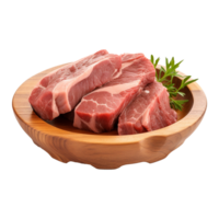 ai généré pièce de Frais Viande isolé sur blanc Contexte png