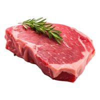 ai gerado peça do fresco carne isolado em branco fundo png