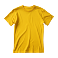 AI generated Yellow tshirt isolated on transparent background png