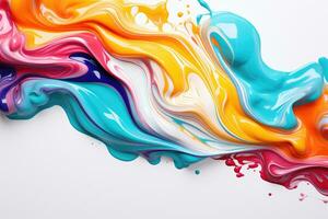 AI generated Multicolored wavy liquid background. Colorful background with paints texture photo