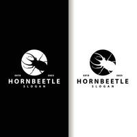 beetle logo design simple silhouette insect animal illustration template vector