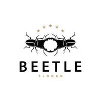 beetle logo design simple silhouette insect animal illustration template vector