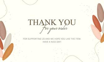 thank you card template, aesthetic greeting card template, good for your small business vector