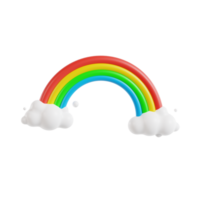 3d rainbow with transparent background, spring season 3d set png