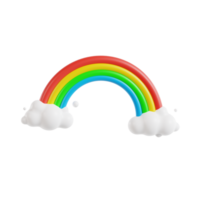 3d rainbow with transparent background, spring season 3d set png