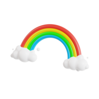 3d rainbow with transparent background, spring season 3d set png