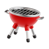 3d barbeque grill with transparent background, spring season 3d set png