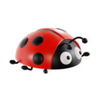 3d ladybug with transparent background, spring season 3d set png