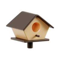 3d birdhouse with transparent background, spring season 3d set png