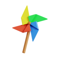 3d pinwheel with transparent background, spring season 3d set png