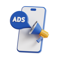 3d mobile marketing con trasparente sfondo, marketing e pubblicità png