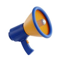 3d megaphone with transparent background, marketing and advertising png