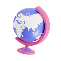 3d mesa globo con transparente fondo, biblioteca 3d icono conjunto png