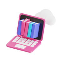 3d online library with transparent background, library 3d icon set png