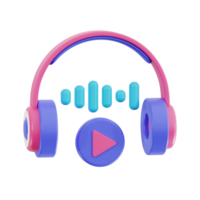 3d listening with transparent background, library 3d icon set png