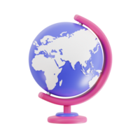 3d table globe with transparent background, library 3d icon set png