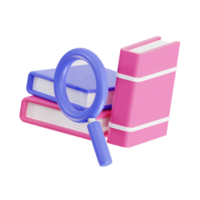 3d hallazgo libro con transparente fondo, biblioteca 3d icono conjunto png