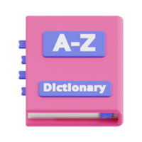 3d dictionary with transparent background, library 3d icon set png