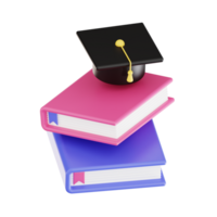 3d graduation study with transparent background, library 3d icon set png