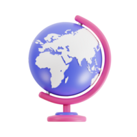 3d mesa globo con transparente fondo, biblioteca 3d icono conjunto png