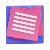 3d notas con transparente fondo, biblioteca 3d icono conjunto png