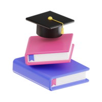 3d graduation study with transparent background, library 3d icon set png