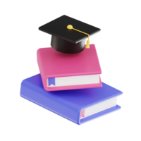 3d graduation study with transparent background, library 3d icon set png